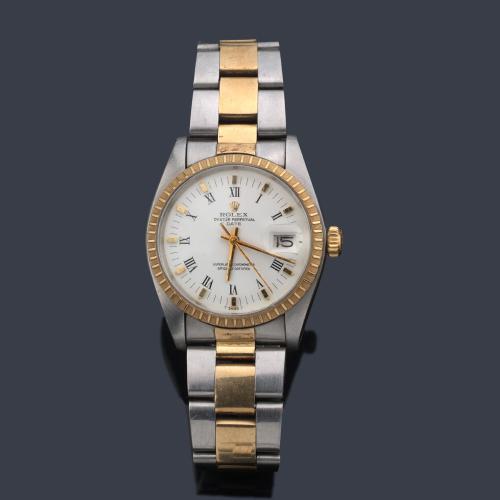  ROLEX Oyster Perpetual Date ref. 1505 superlative chronometer officially certified  Date para caballero en acero y oro de 18 K.