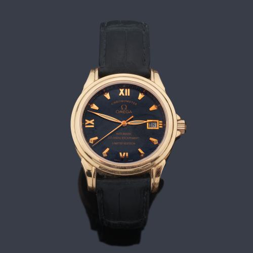 OMEGA De Ville Co-axial serie limitada 356/999. Ref. 59318123,  reloj para caballero con caja en oro de 18K. Año 1999. Con estuche y documentación.