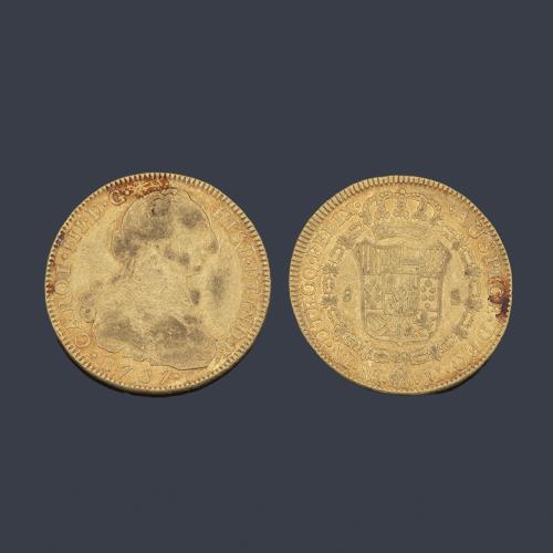  Carlos III 8 escudos, Santa Fe 1787 JJ