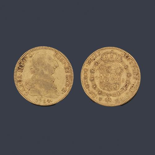 Carlos III 4 escudos, Méjico 1784 FM