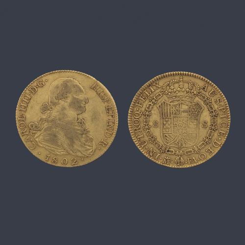 Carlos IV 8 escudos, Madrid 1802 FA