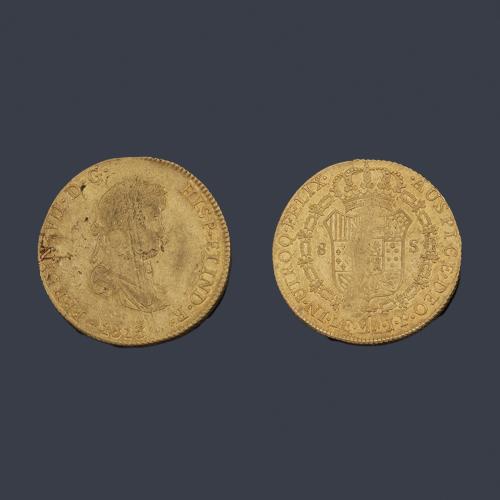 Fernando VII 8 escudos, Lima 1813 JP