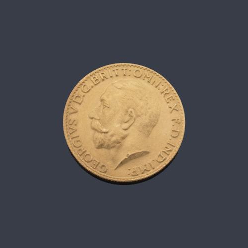  Jorge V, libra inglesa en oro amarillo de 22 K.