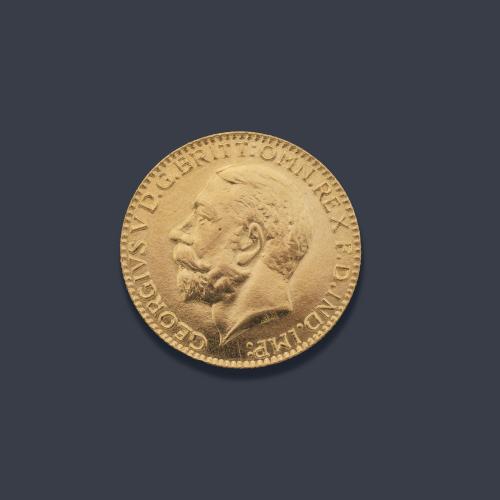  Jorge V, libra inglesa en oro amarillo de 22 K.