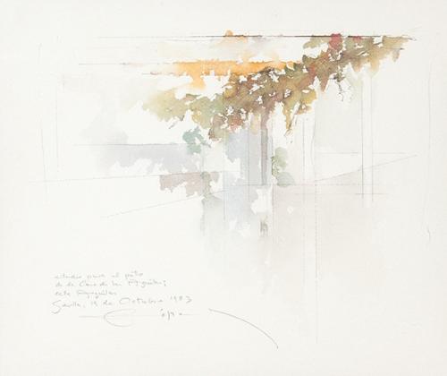 FERNANDO ZÓBEL - Estudio para el patio de la Casa de las Águilas; Calle Águilas