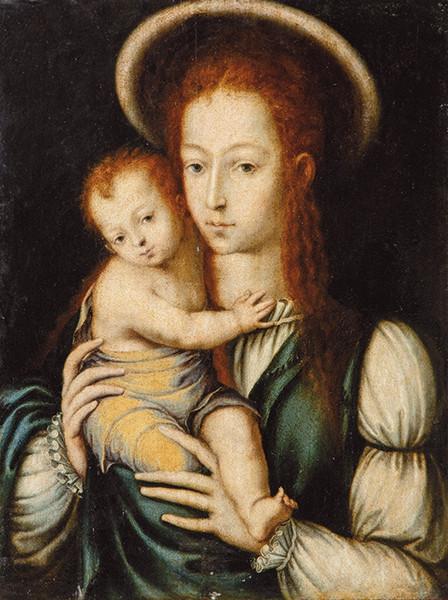  TALLER DE LUIS MORALES "EL DIVINO" S. XVI - Virgen con el Niño