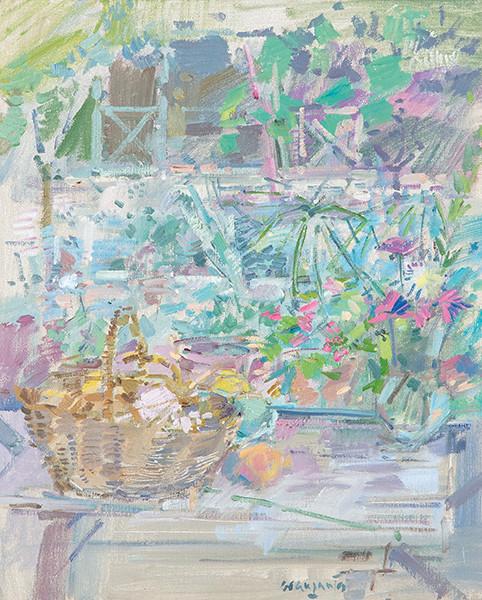 JULIAN GRAU SANTOS - Cesto de flores frente a la ventana