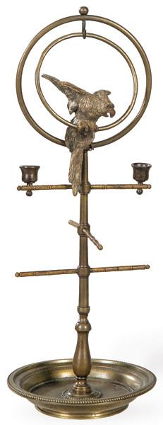  "Cacatua en su Percha" en bronce, Viena h. 1900.