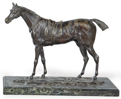 "Caballo" de bronce patinado S. XIX