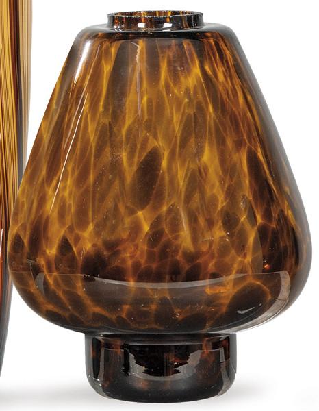Jarrón troncocónico de cristal de Murano con decoración carey