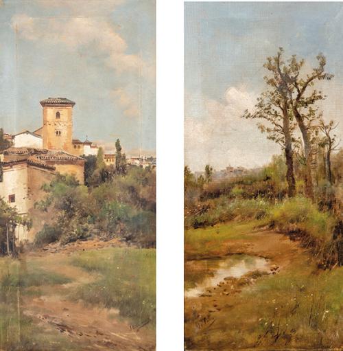  JOSÉ LUPIAÑEZ Y CARRASCO - Pareja de paisajes