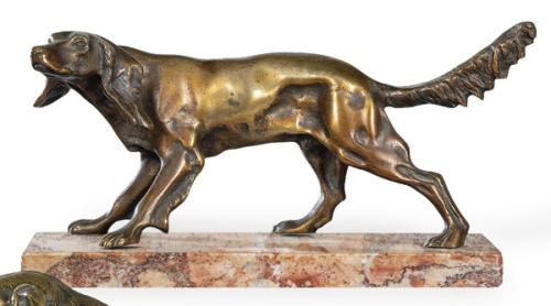  "Perro de Caza" en bronce dorado, mediados S. XX.
