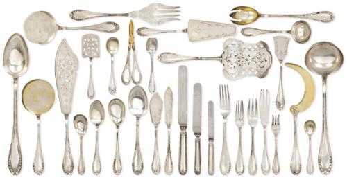  Cubertería de plata española punzonada Ley 916 de Matilde Espuñes, primer tercio S. XX.