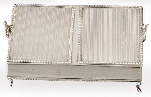Caja purera de madera y plata española punzonada 1ª Ley de Pasgorcy.