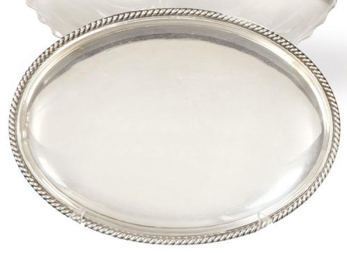  Salvilla oval de plata española punzonada 1ª Ley de Matilde Espuñes con marca comercial de M. Vidal.