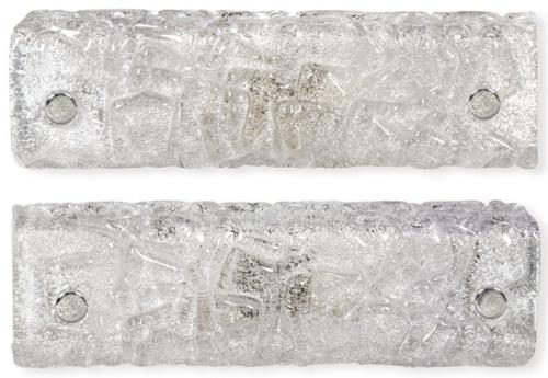  Pareja de apliques de pared de cristal de hielo tipo Hillebrand.