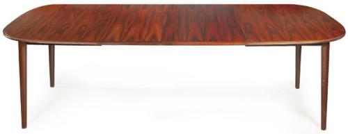  Mesa de comedor extensible de perfil redondeado de Skovmand & Andersen ca. 1960