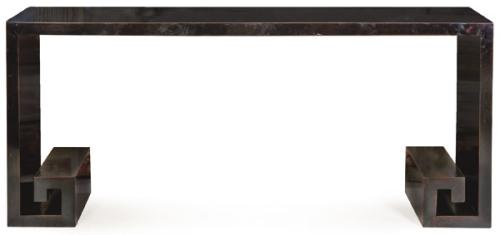Mesa de calígrafo china de madera lacada en negro, Dinastía Qing S. XIX.