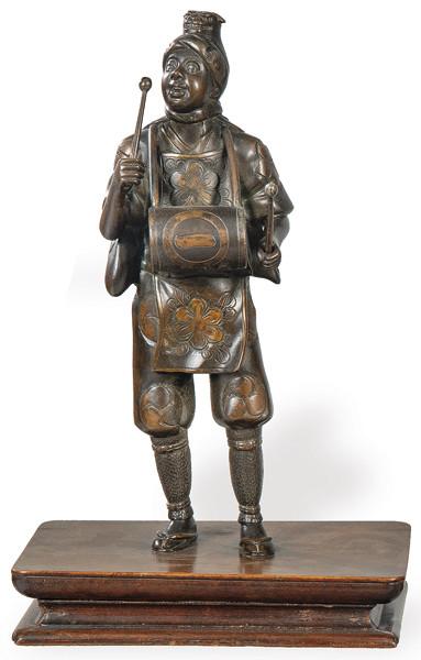  "Tamborilero" de bronce japonés, Periodo Meiji (1868-1912)