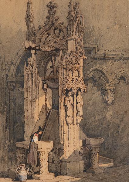  ESCUELA FRANCESA S. XIX - Interior de iglesia