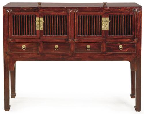  Mueble aparador de madera de olmo, China S. XX.