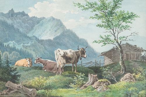 ESCUELA NEERLANDESA S. XIX - Pasiaje con vacas