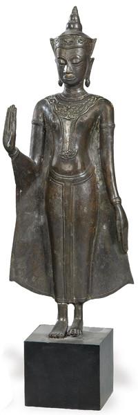  "Buda de Pie" de bronce patinado Siam SS XVIII-XIX