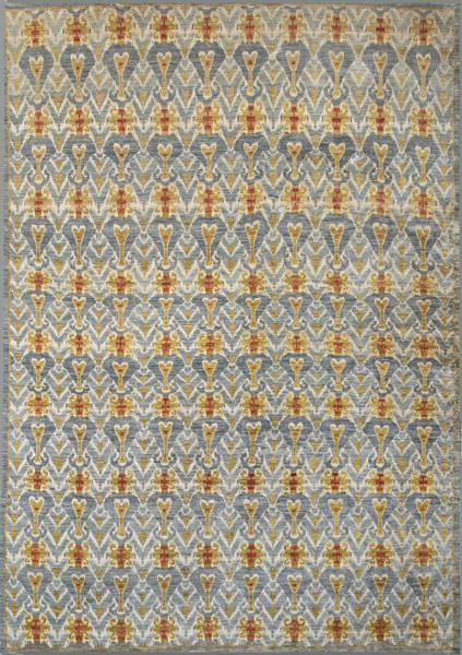 Alfombra turca Oushak con diseñio ikat,