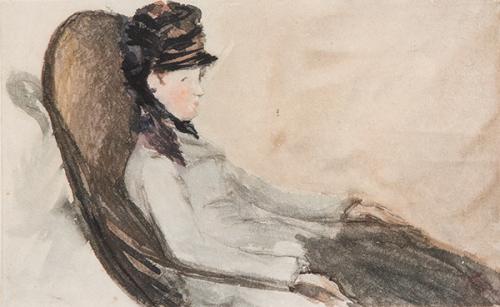  ESCUELA FRANCESA S. XIX - Dama recostada