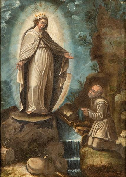  SEGUIDOR DE LUCA CAMBIASO S. XVI-XVII - Aparición de la Virgen de la Misericordia al beato Antonio Botta