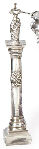  Virgen del Pilar de plata española punzonada de J. Tabonji, Zaragoza ff. S. XIX.