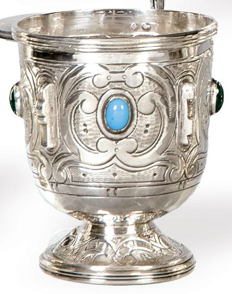 Copa de plata española punzonada 1ª Ley.