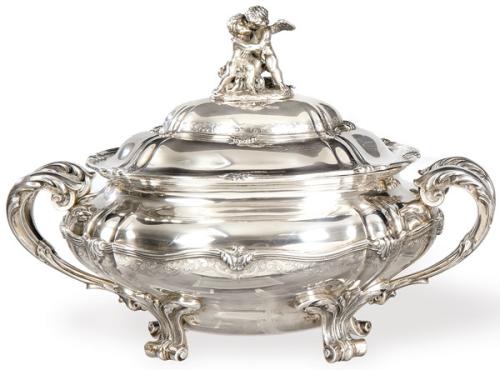  Sopera de plata portuguesa punzonada Ley 916 de Ferreira-Marqués, Oporto segunda mitad S. XX.