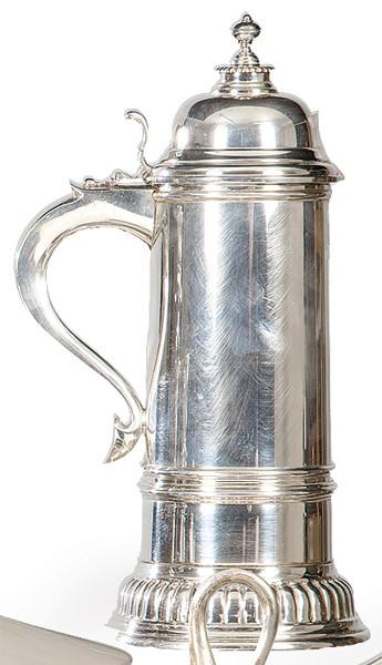  Tankard de plata italiana punzonada Ley 800 de Ricci & C. SpA, Alessanria h. 1970.