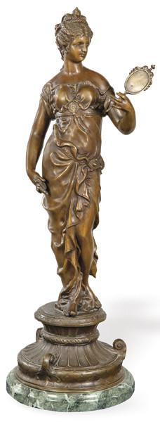  "Alegoría de la Vanidad" en bronce patinado, Francia pp. S. XX.