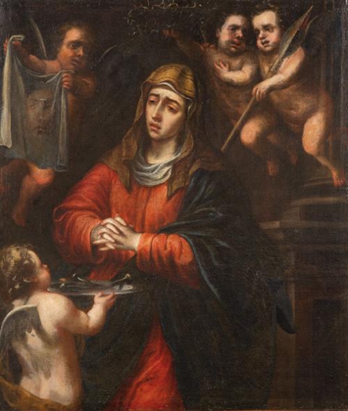  ESCUELA ANDALUZA S. XVII - Virgen dolorosa con ángeles