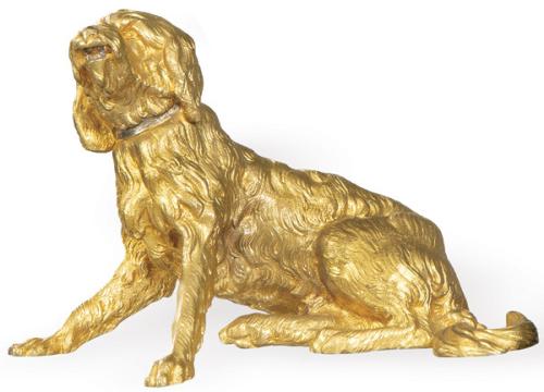  "Perro de Aguas" de bronce dorado, Francia S. XIX.