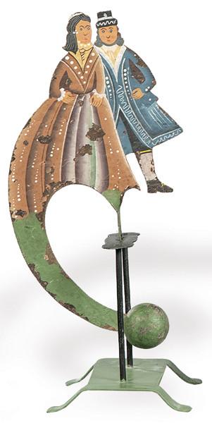 Tentieso de hierro pintado "Pareja Barroca"
