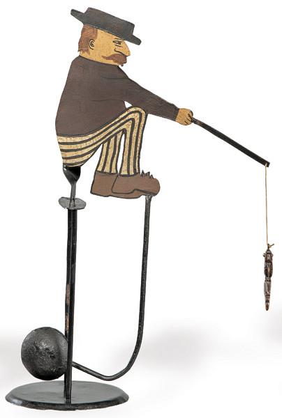 Tentetieso de hierro pintado "Pescador"