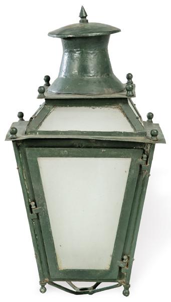  Farol de hierro pintado en verde S. XIX