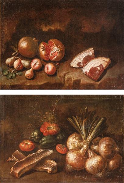  FÉLIX LORENTE - Bodegón con cebollas y y tomates