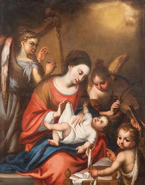  SEGUIDOR DE BERNARDO GERMÁN LLORENTE S. XVIII - Virgen de la Faja