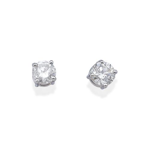 Dormilonas con pareja de brillantes de aprox. 1,20 ct en total.