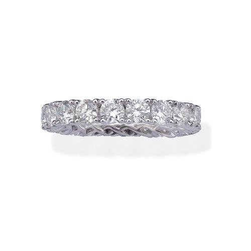  Alianza completa con banda de brillantes de aprox. 3,55 ct en montura de oro blanco de 18K.