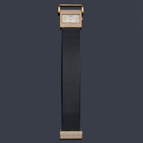  PIAGET Miss Protocole XL nº P10240 de señora con caja en oro amarillo de 18 K y brillantes.