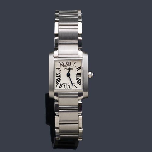 CARTIER Tank Française ref. 3217 de señora con caja en acero.