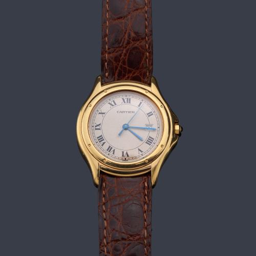  CARTIER Cougar ref. 887904 de caballero con caja en oro amarillo de 18 K.