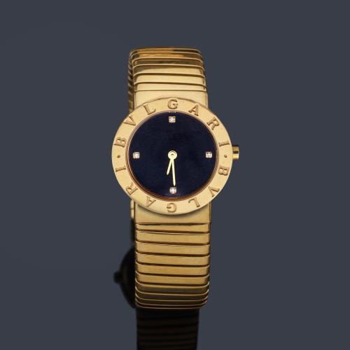  BULGARI ref. BB 26 2T modelo cadete con caja y brazalete en oro amarillo de 18K.