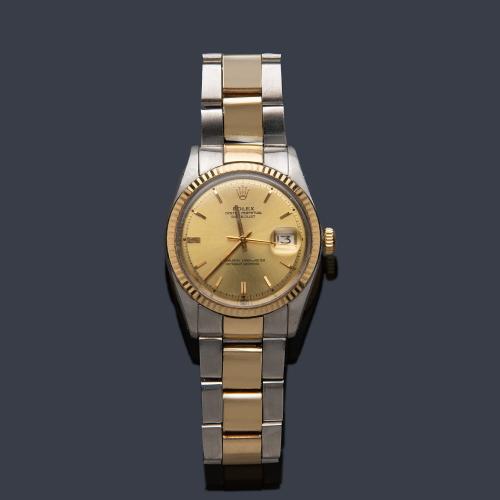 ROLEX Oyster Perpetual DateJust ref. 16013 superlativa Chronometer Officially Certified Date para caballero en acero y oro de 18 K.