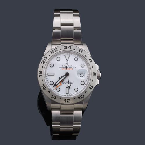 ROLEX Oyster Perpetual Date "Explorer II"  Superlative Chronometer Officially Certified. ref. 226570, de caballero con caja y brazalete en acero. Con estuche y documentación.